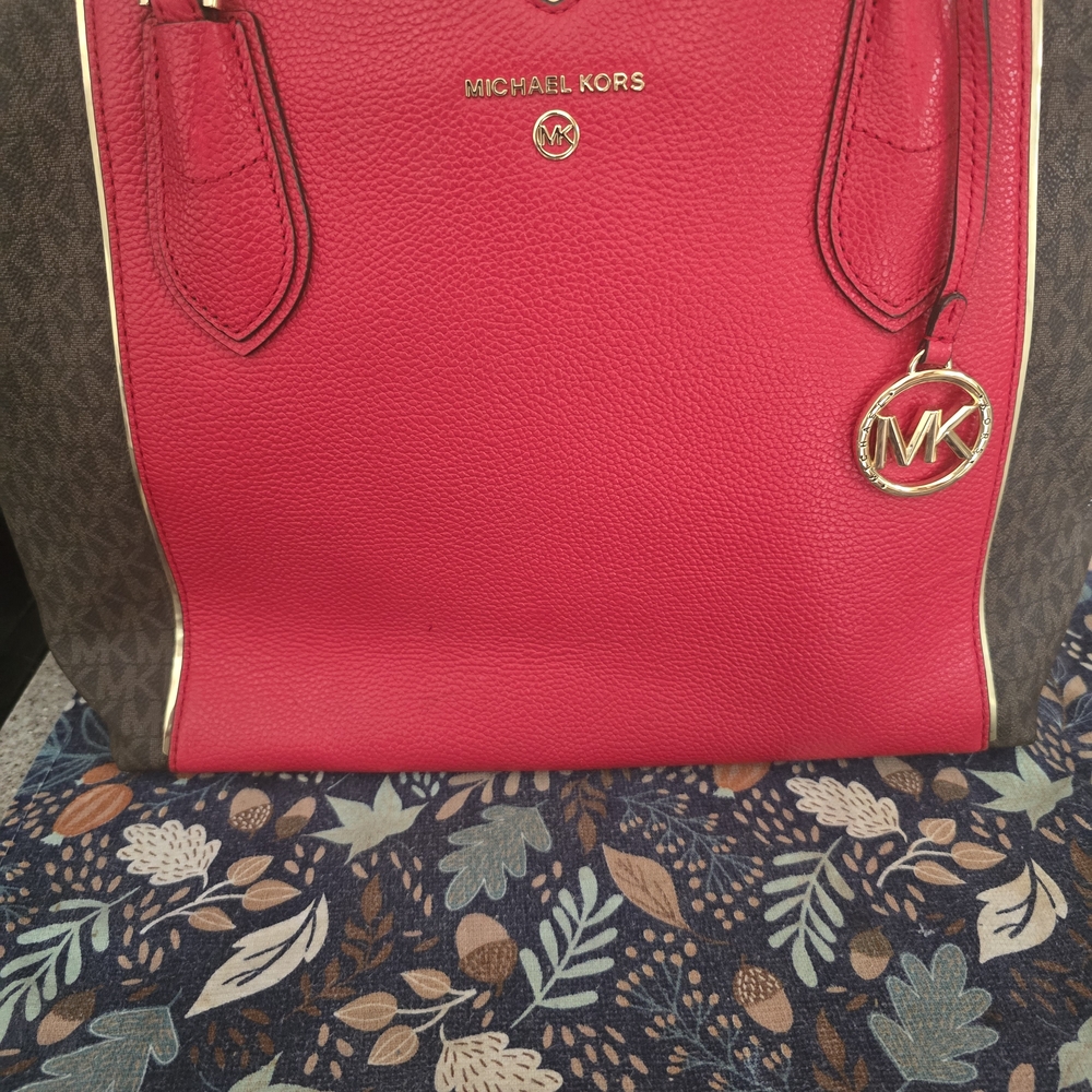 Michael Kors Red and Brown Women's Bag